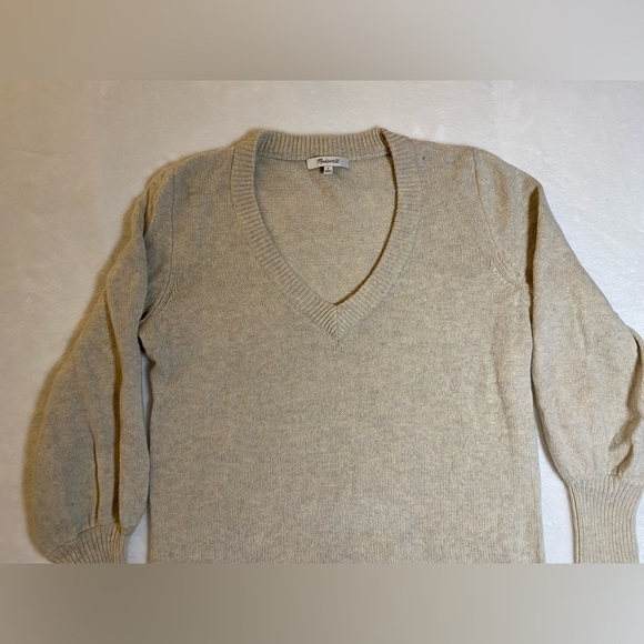 Madewell Bubble-Sleeve Sweater Dress Color Beige Size Small - Picture 6 of 11